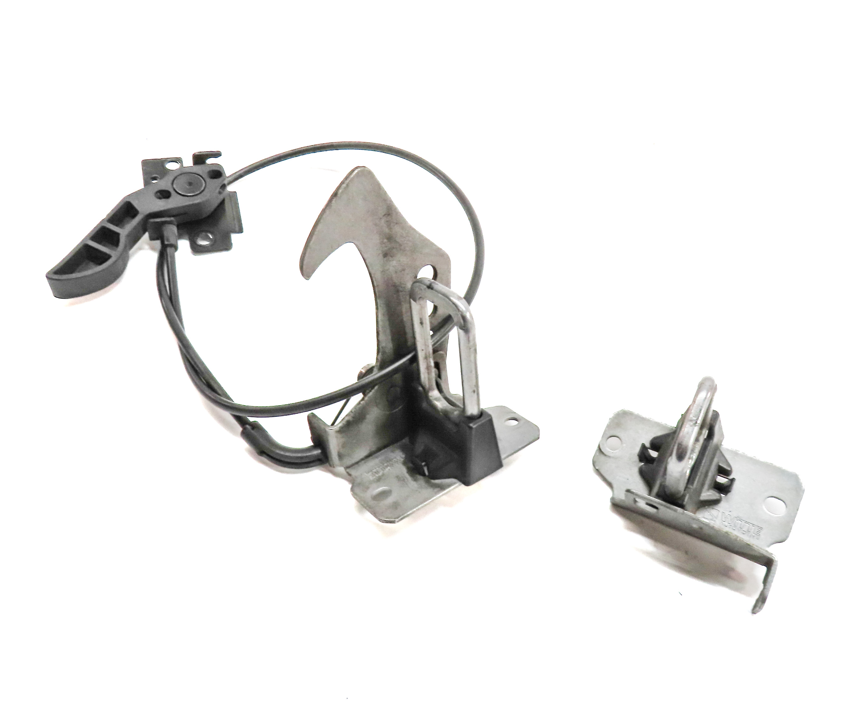 2014 BMW X3 (F25) FRONT HOOD BONNET LID SAFTEY HOOK RELEASE HANDLE CATCH SET/3 — exact item pictured